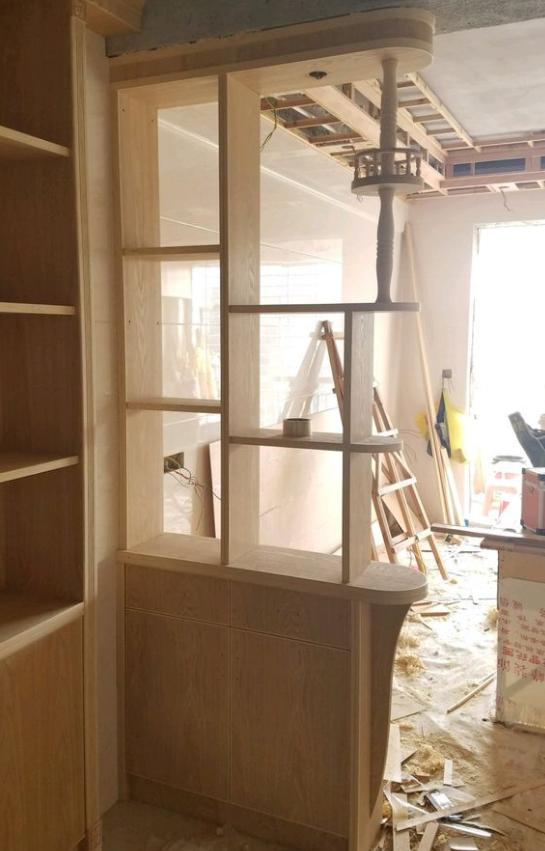 「木工」参观朋友新房装修，花400一天请来的木工师傅，打的木柜真是棒