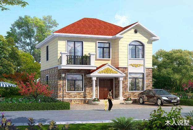 『』农村盖新房，两层6个卧室怎么布局？快来看看这栋25万小别墅