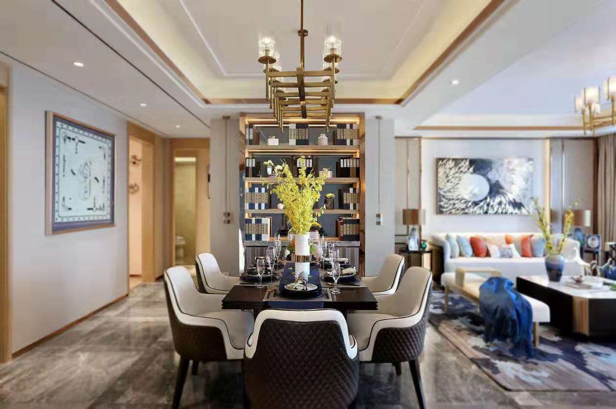 |117平新中式三居室,中式元素与现代材质的巧妙兼柔