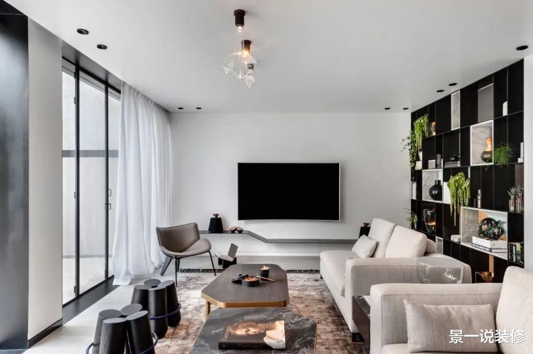 []现代轻奢风格别墅，黑白色的装修简单、大气好看，大爱啊！