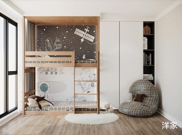 「」二胎床别买上下铺，占地方还不好看，靠墙做个到顶床美观又省空间