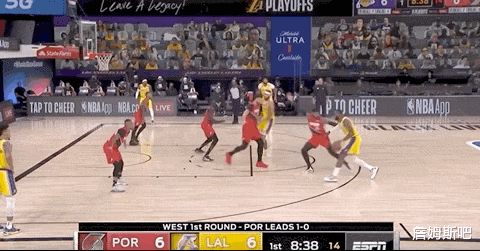 湖人队|詹姆斯仅得10分，怒摔牙套！利拉德手指脱臼，摔掉毛巾！湖人大胜开拓者23分！