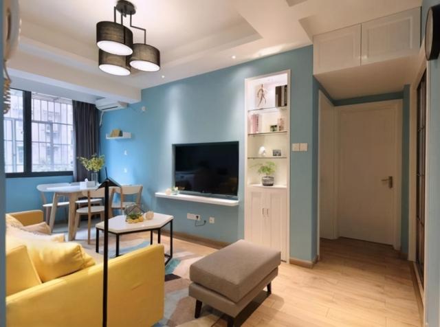 |47平小两居,明厅格局、U型厨房,时尚舒适色彩温馨,太美了!