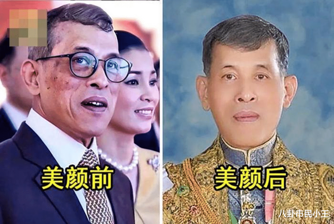 美颜|泰王为诗妮娜染发又P图，虚化33岁的年龄差，苏提达却甘愿扮老作陪衬！