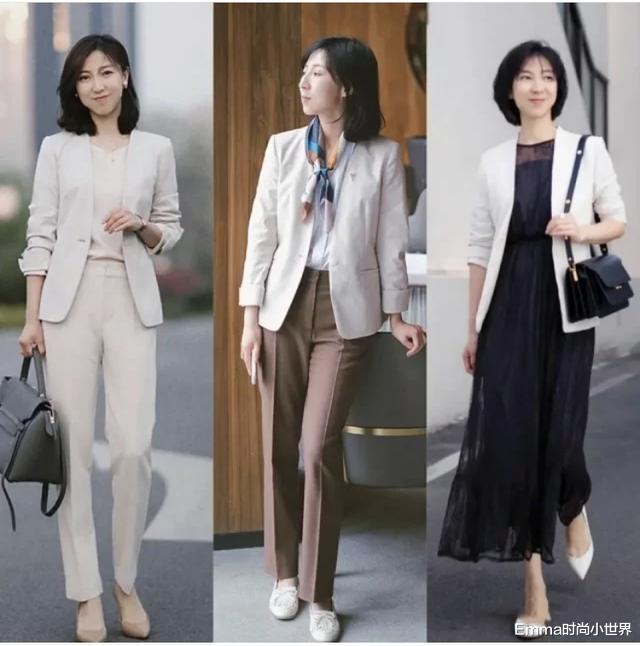 蓝盈莹@40岁职场女性的优雅穿着，舒适清透，正是抵抗中年疲态的好办法