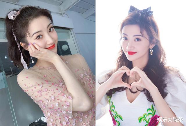 『景甜』景甜晒活力少女美照，扎马尾穿粉色连衣裙，面容姣好气质超甜