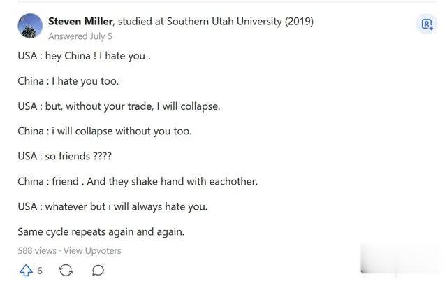 |外网讨论“中美脱钩”：美国企业不是讨厌中国，是讨厌自己本国人