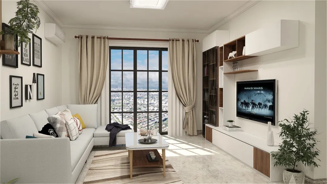 设计师|119平的三房两厅实装案例,全屋家具胡桃木配白色系,简直美哭了