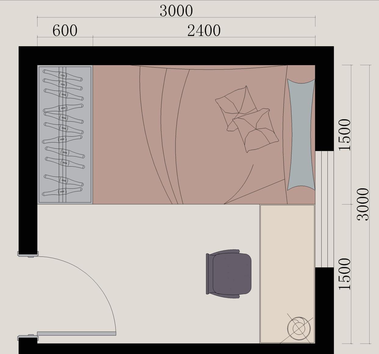 甲醛|3m×3m的卧室中，床、衣柜、书桌、书柜怎么布置才合理？干货收藏！