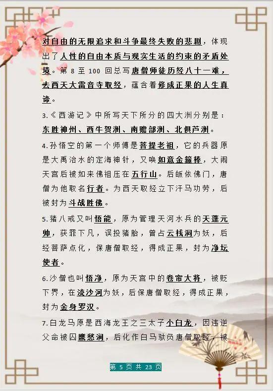 「考试」初中语文：经典名著必考点归纳，3年重点1月背完，碾压考场无压力