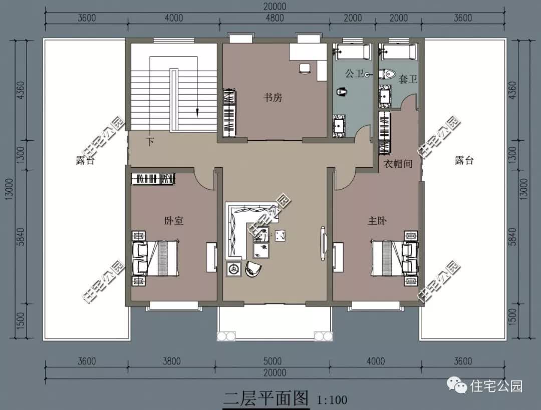 |30套经典农村法式风格户型图，带效果平面展示