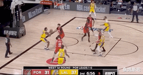 湖人队|詹姆斯仅得10分，怒摔牙套！利拉德手指脱臼，摔掉毛巾！湖人大胜开拓者23分！