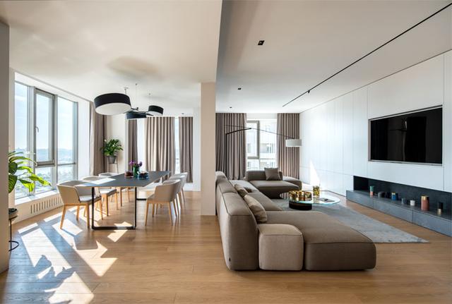 @一家三口的200㎡房，纯净的空间，极简却极美！