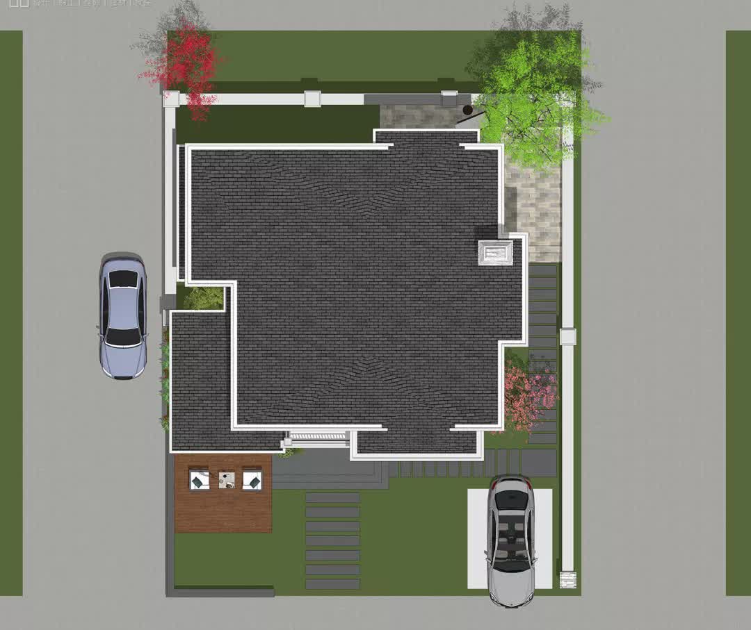 设计师|2020年最时尚的二层农村别墅，挑空客厅+落地窗，造价仅需40万