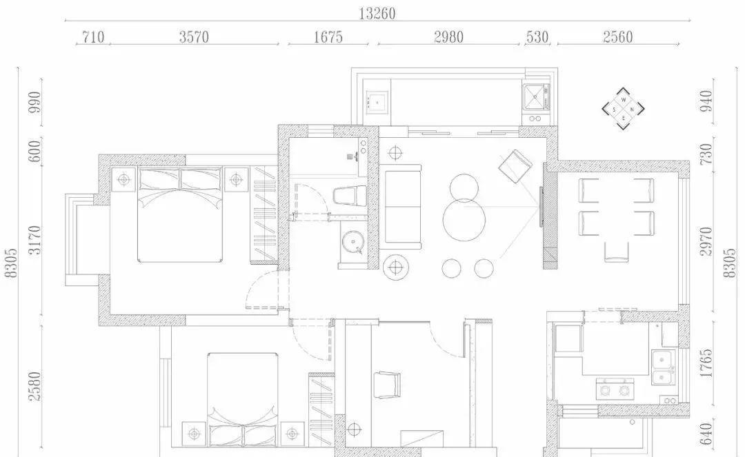 『』她家坚持极简北欧风，全房大白墙无主灯，宽敞又大气，很耐看！