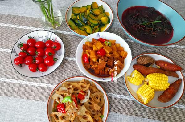 红薯：我家七天午餐，家常菜肴味美下饭，粗细搭配丰富多样孩子也爱吃