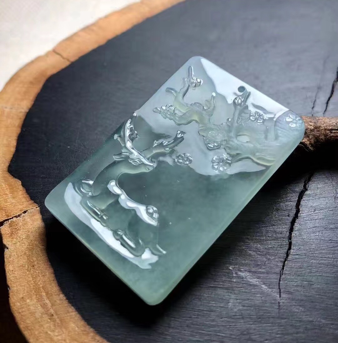 翡翠▲翡翠山水牌，于方寸之间见天地