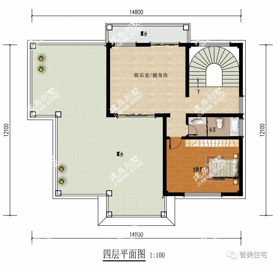 |客厅挑空，带弧形楼梯和堂屋的别墅，完全满足现代生活需求