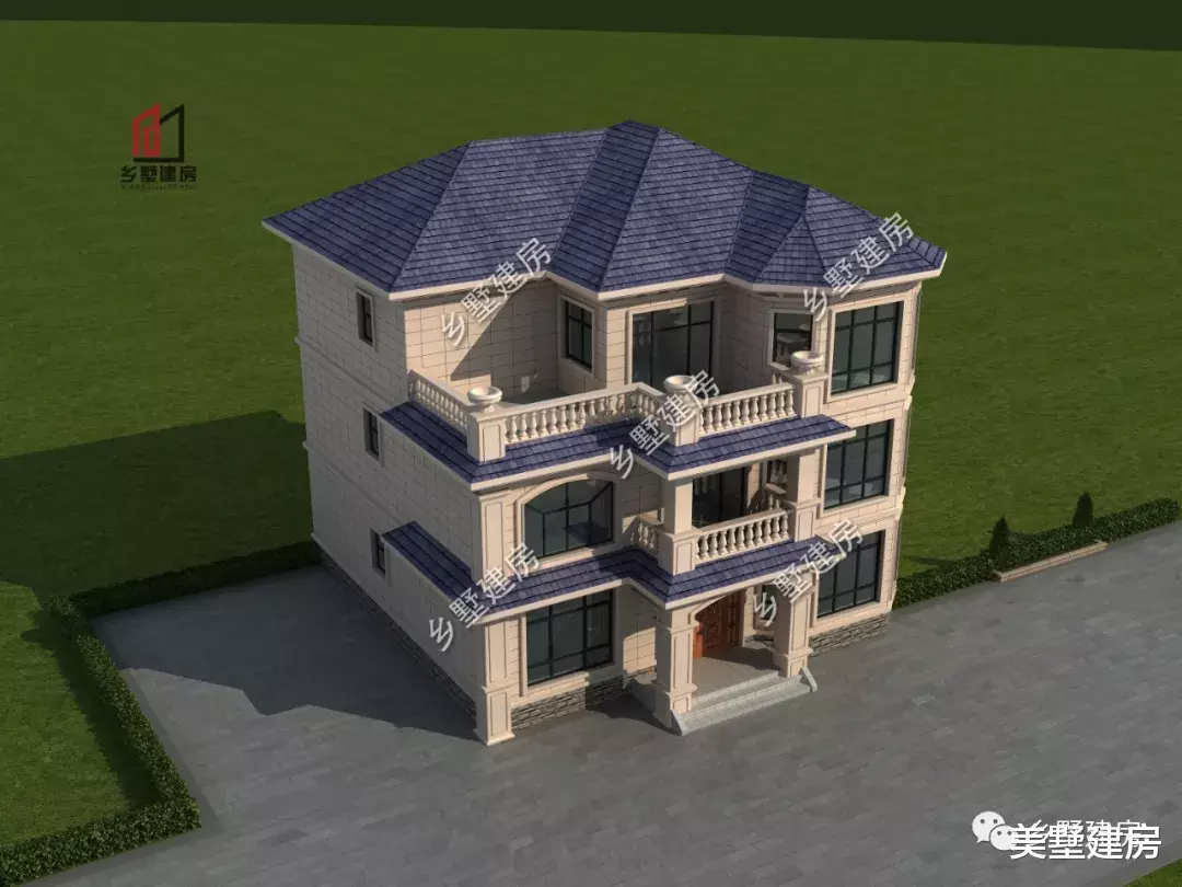 |12X12米欧式别墅，6卧5卫好格局，想建房的别错过！