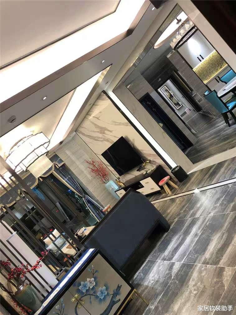 「」刚完工的新中式新房，背景墙大气又抢眼，一进门就被迷住，晒晒！