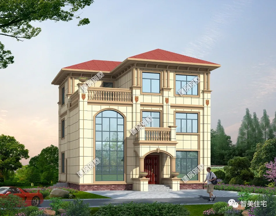 |宽11米左右，简欧风格的两栋漂亮别墅，颜值布局都很给力