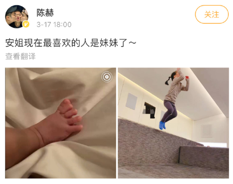 #陈赫#陈赫张子萱官宣二胎得女，一家四口手拉手，恭喜恭喜！