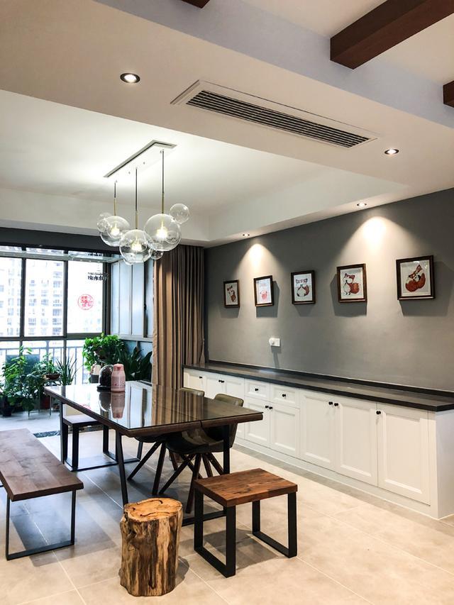 [公摊]170平的房子公摊高达30平，餐厅背景墙的自画图，好有爱！