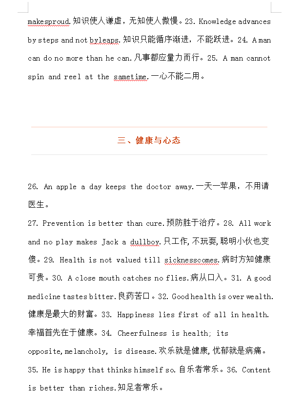 『作文』高中英语作文万能开头结尾+经典常用谚语100句，学霸高考高分秘籍