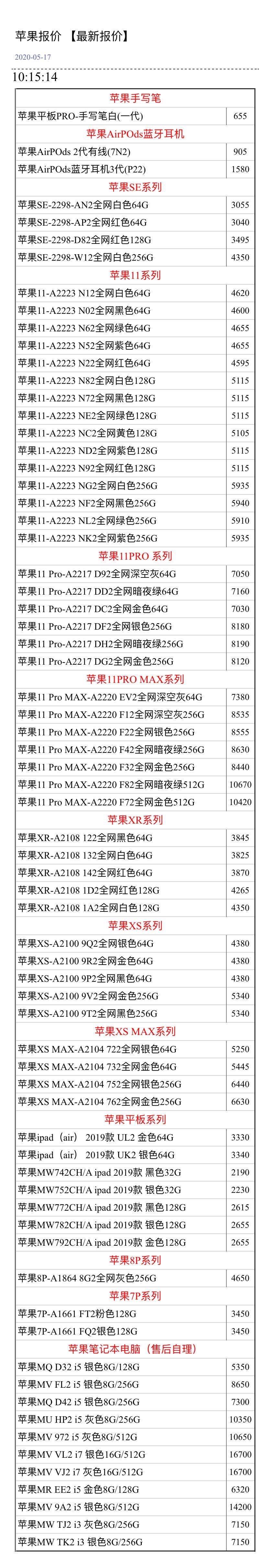 「」5月17日手机报价，你手机买贵没有