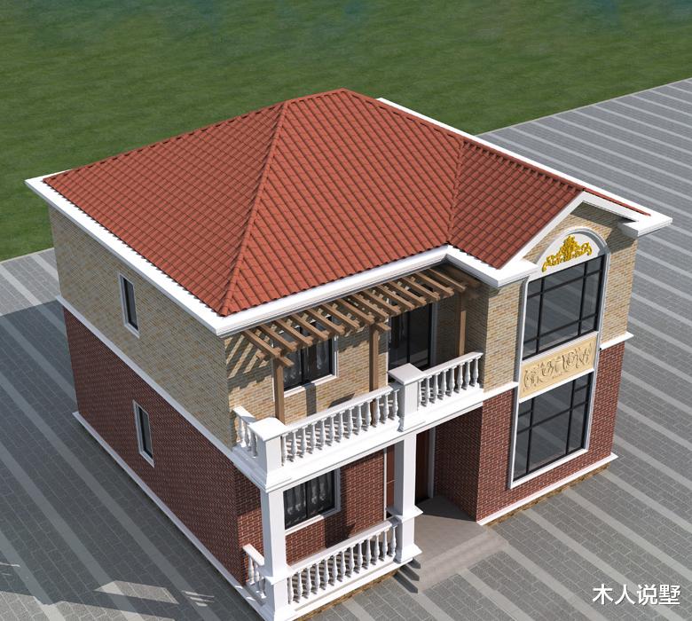 「」11×10.8米二层别墅,田园风格,没有比这更适合农村了