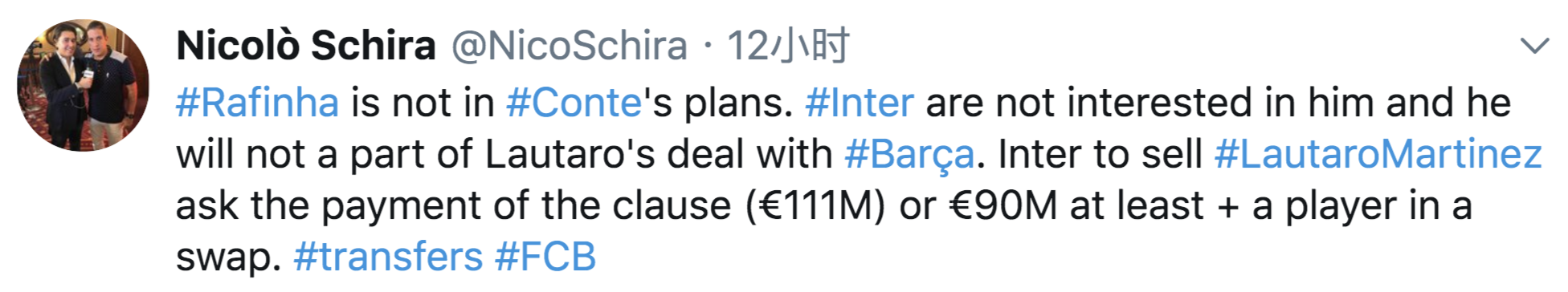巴塞罗那▲巴萨求购劳塔罗再受阻,又一方案遭驳回,售价直追17场20球锋霸