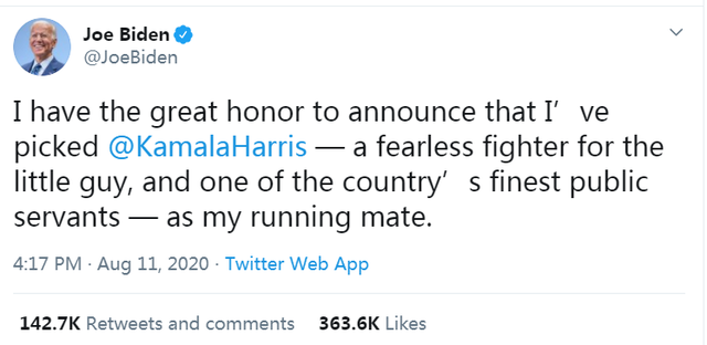 金晨|气不气？拜登选了让特朗普“厌恶”的人作搭档