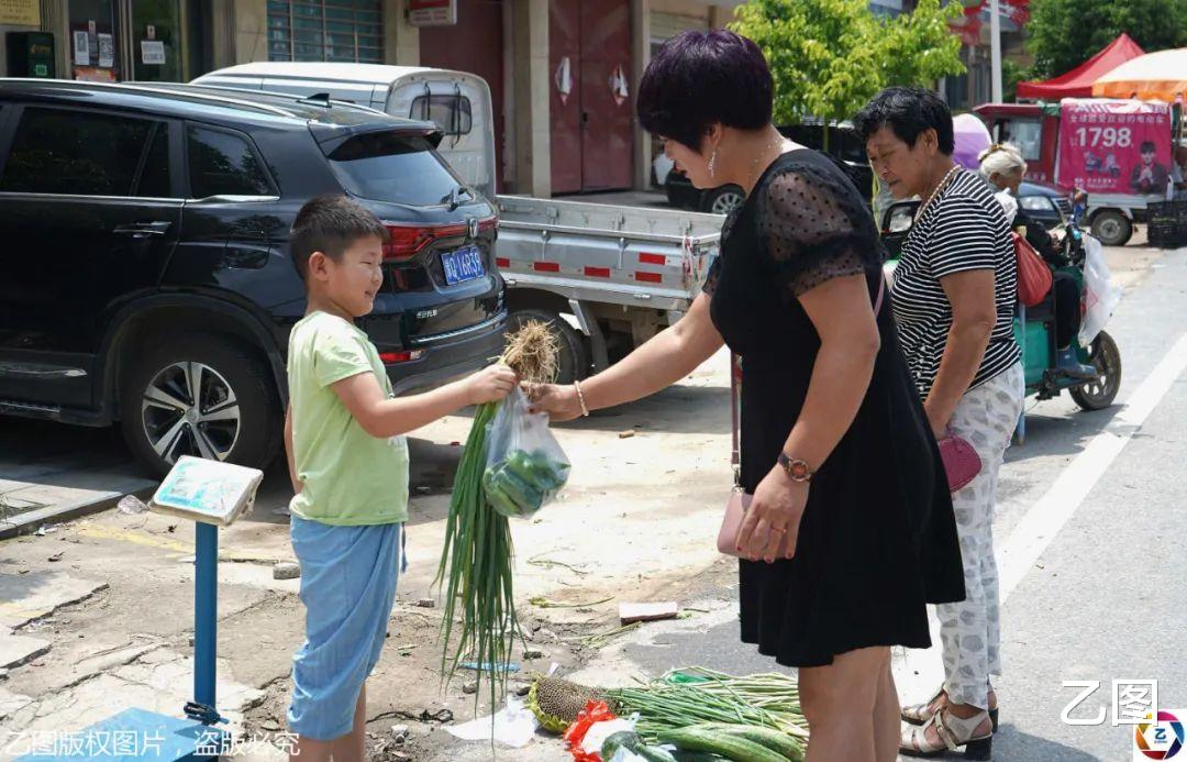 乙图|高温下8岁男童帮年迈姥姥卖菜，为姐姐凑医疗费，吆喝声让人心疼
