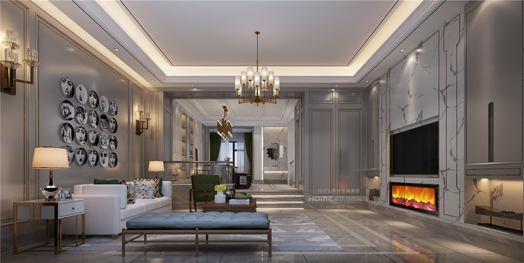 手办|420㎡轻奢欧式，真正做到1: 1的效果图还原
