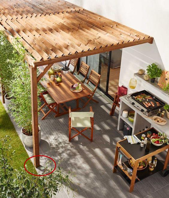 |有个小院里就要搭防腐木廊架，种绿植盖遮阳布，风雨无阻都能享受