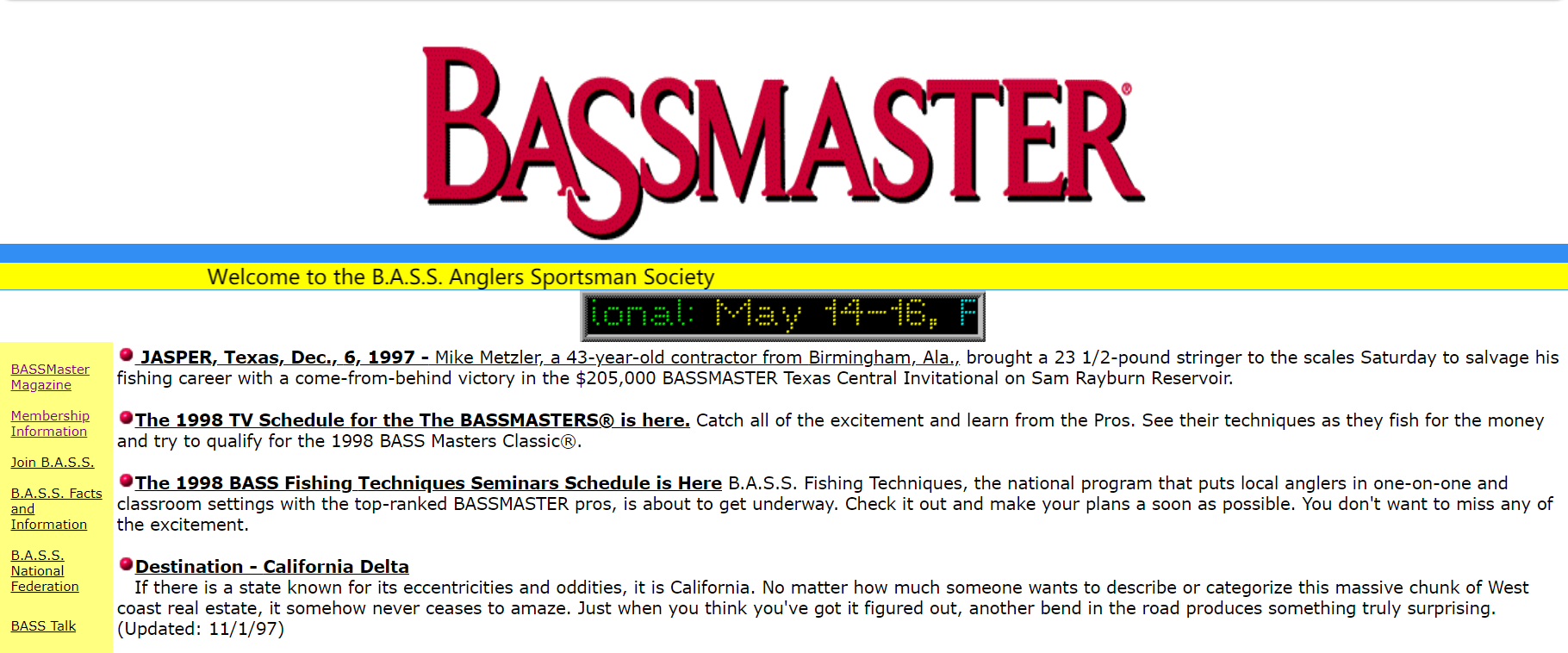 美国|钓品，不让钓鱼？禁鱼？钓友捍权看下美国BASSMASTER历史第一期