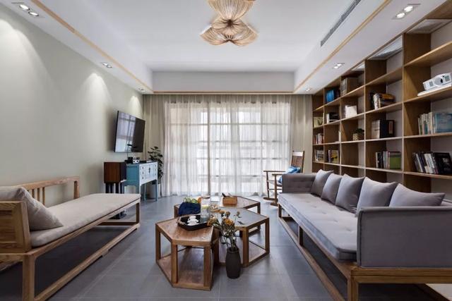 |客厅不看电视,装个书架设计,满屋书香气!