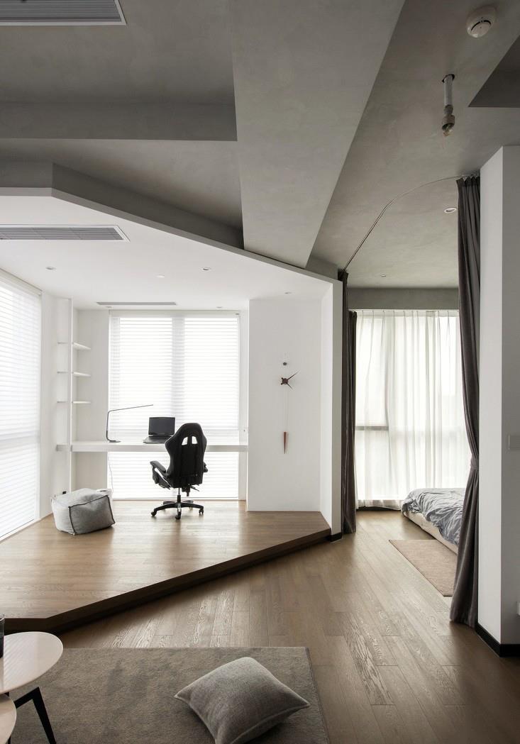 []白墙灰顶，全开放式设计，这套装修太酷了，一眼就爱上，质感满分