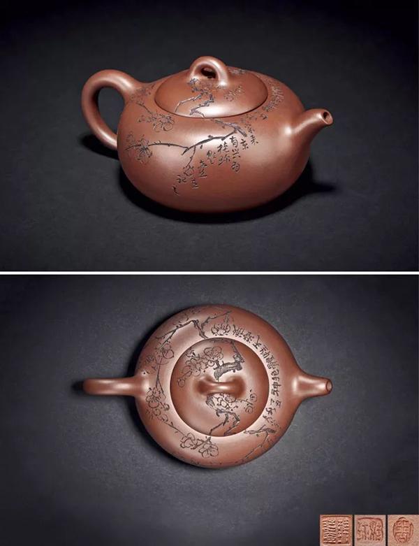 般若@紫砂壶的刻绘,散发着文人气