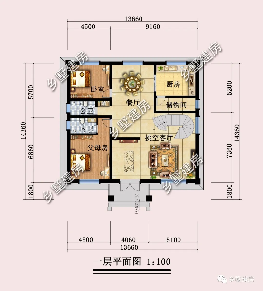 『』13.6X14米优雅别墅，原始的奢华很惊艳，让家格调满满！