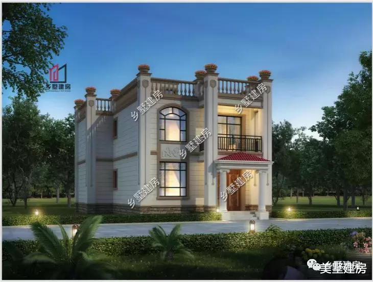 |全屋顶大露台的双层别墅,典雅精致,农村建房爆款!