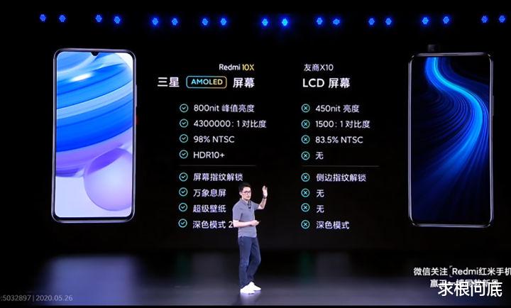 「荣耀x10」说好的不怼友商？发布会上红米10x碾压荣耀x10对比——屏幕对比