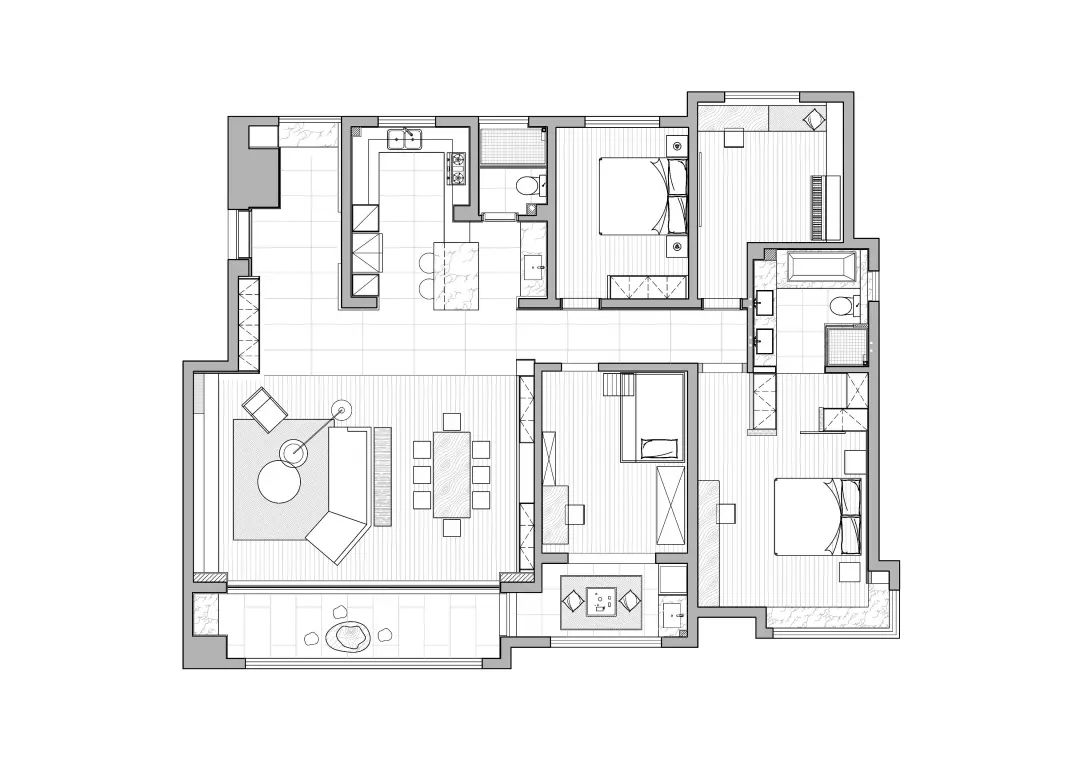 ：200平的大房子，加上开放式的设计，住这样的房子才叫舒服！