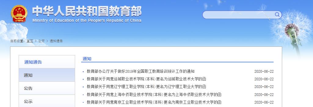 山东省■教育部最新通知：6所高校更名为“大学”，2020届高考生有福了！