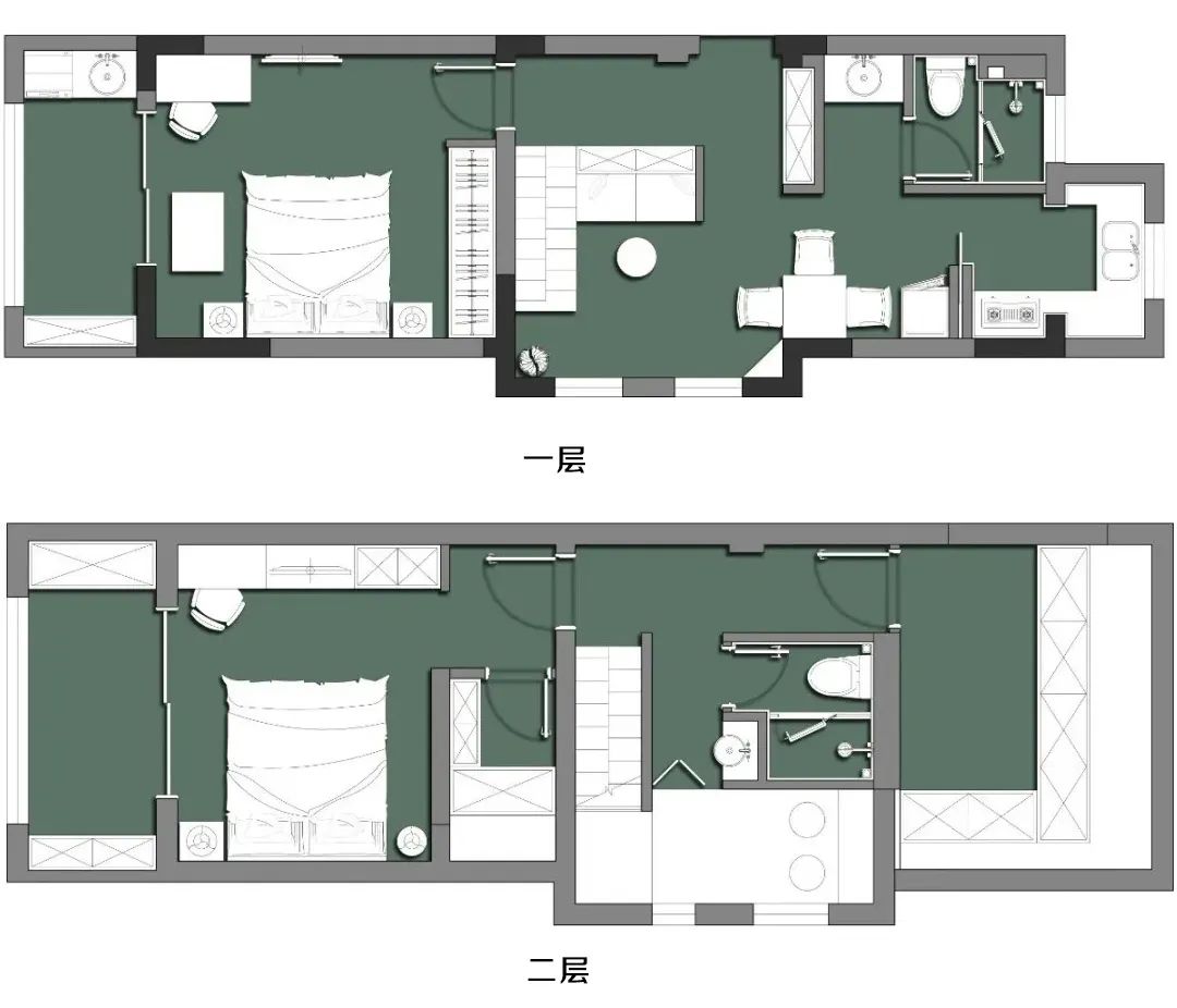 |54㎡复式小户型，原来蜗居也有春天，改造效果堪比豪宅！