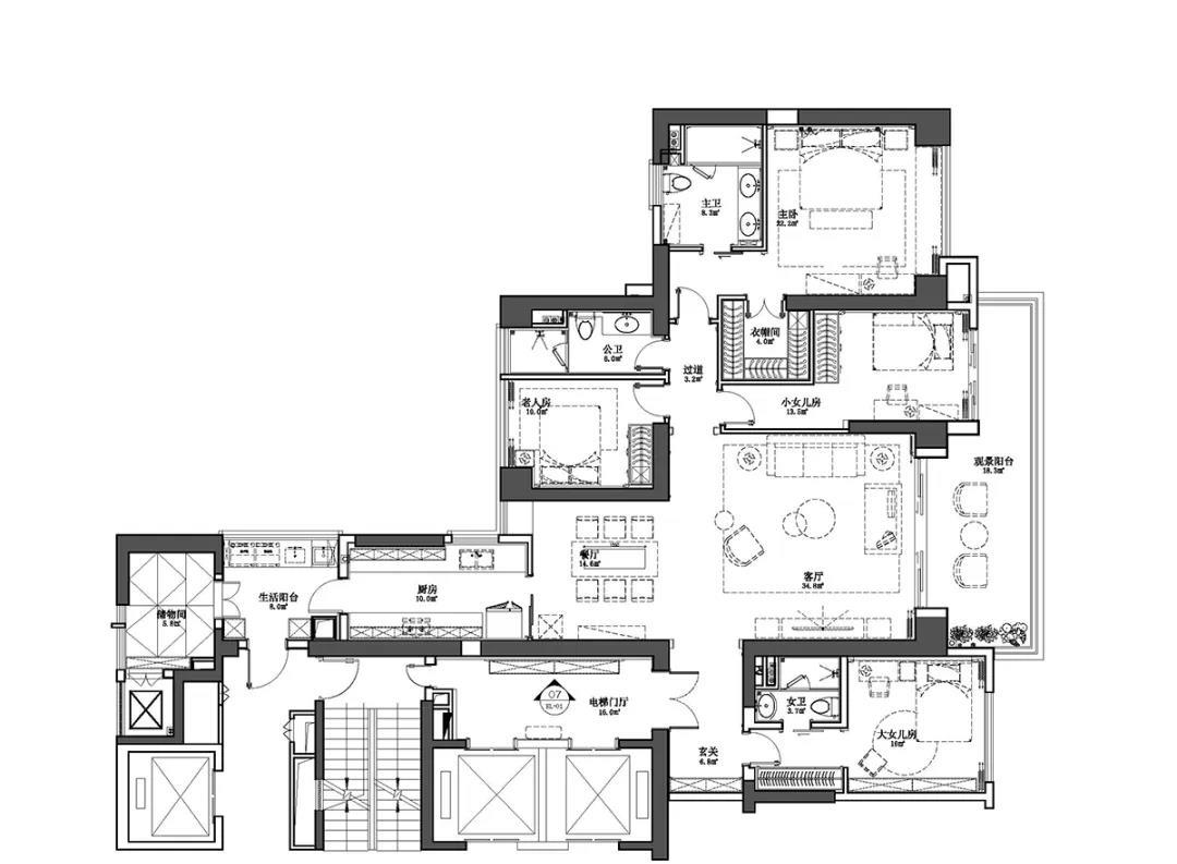 「」175平美式大宅，透着骨子里的优雅，全屋简洁不失格调，太喜欢了