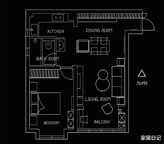 设计师|设计师巧妙运用冰箱，隔出独立用餐区，没有背景墙餐厅也能很高级