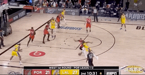 湖人队|詹姆斯仅得10分，怒摔牙套！利拉德手指脱臼，摔掉毛巾！湖人大胜开拓者23分！