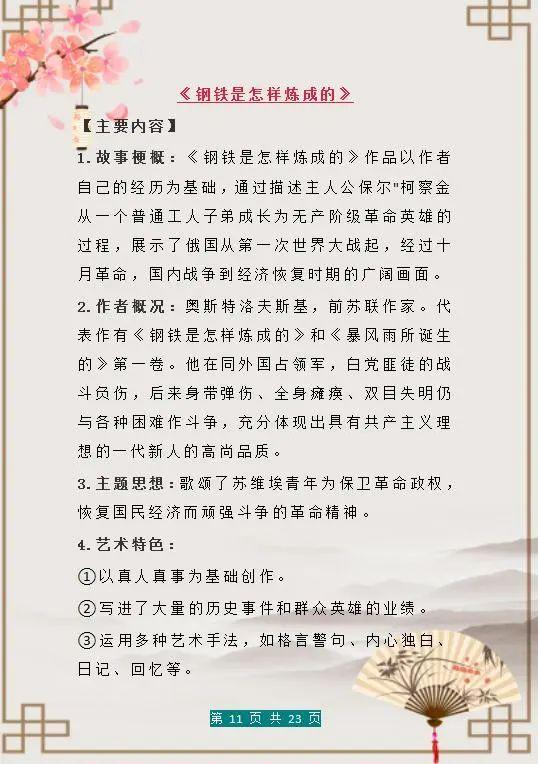 「考试」初中语文：经典名著必考点归纳，3年重点1月背完，碾压考场无压力