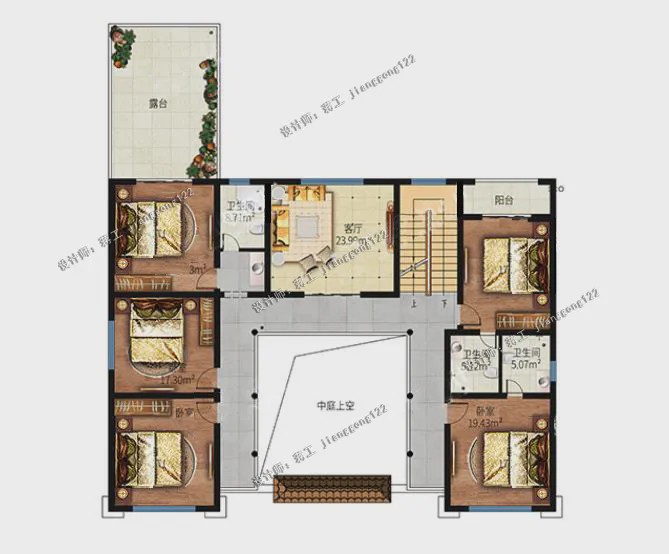 「」3款新中式三合院，在农村建这样一栋别墅，四代都不用愁